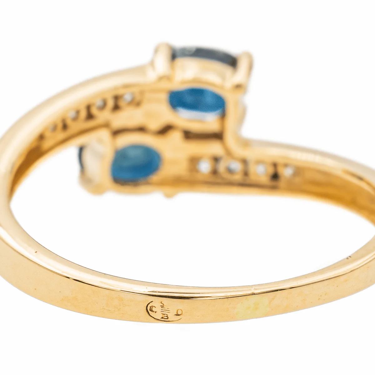 Bague Toi & Moi Or jaune Saphir - Image 5