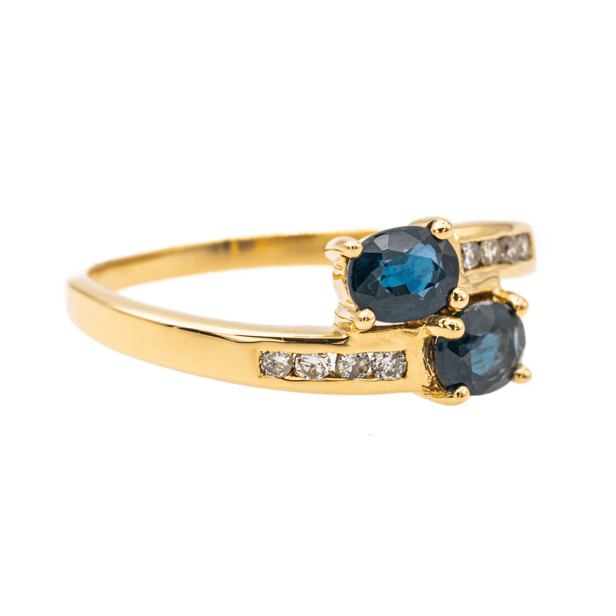 Bague Toi & Moi Or jaune Saphir - Image 6