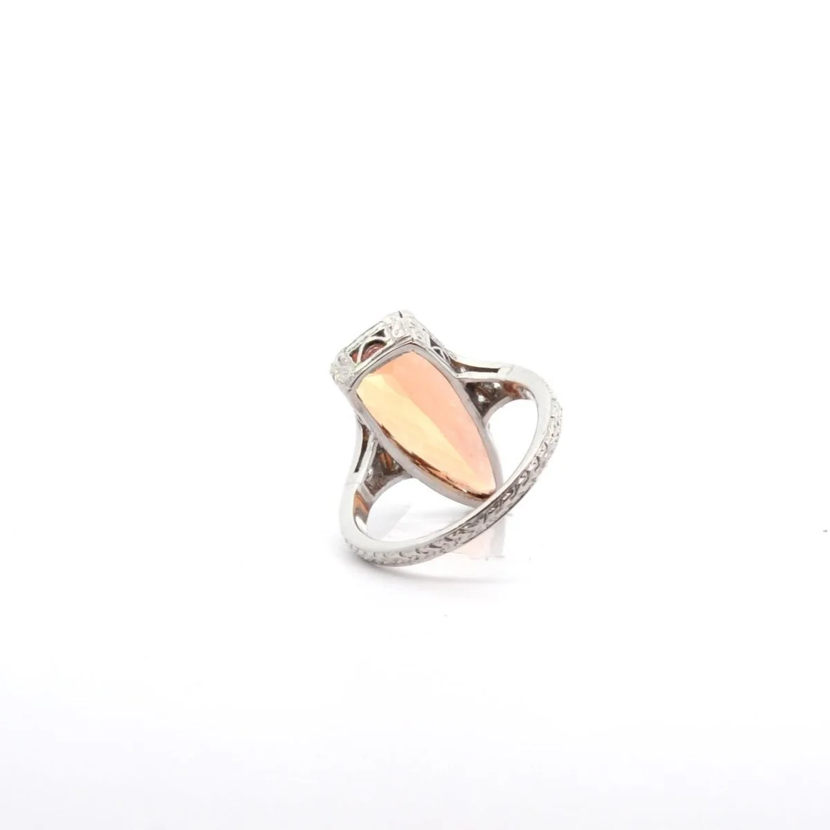 Bague en platine, topaze et diamants - Image 3
