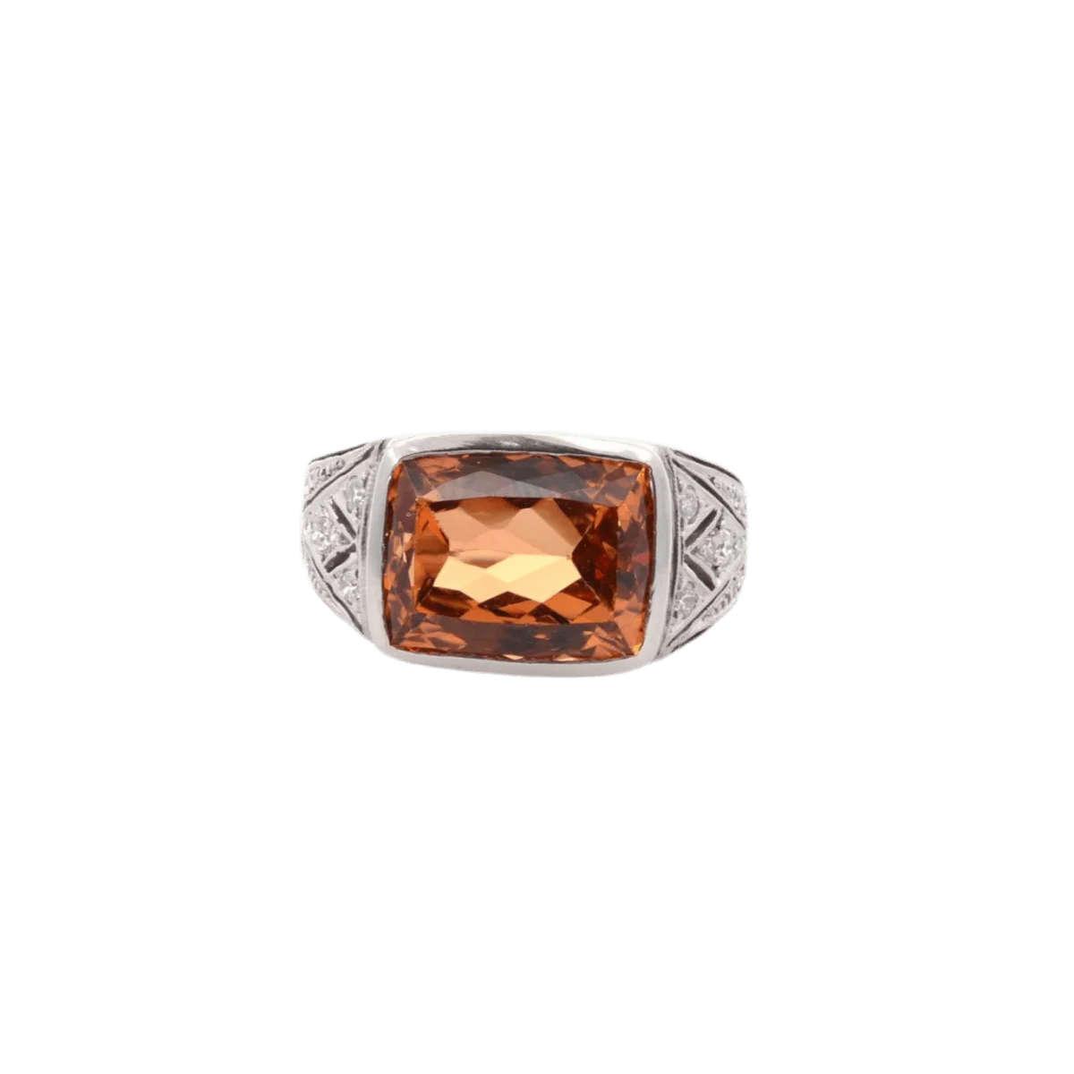 Bague en platine, topaze et diamants