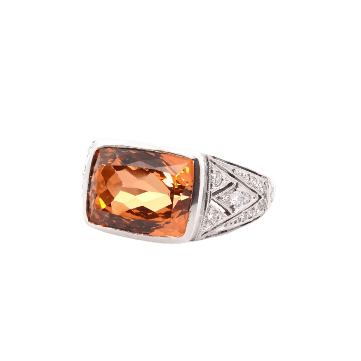 Bague en platine, topaze et diamants - Image 3