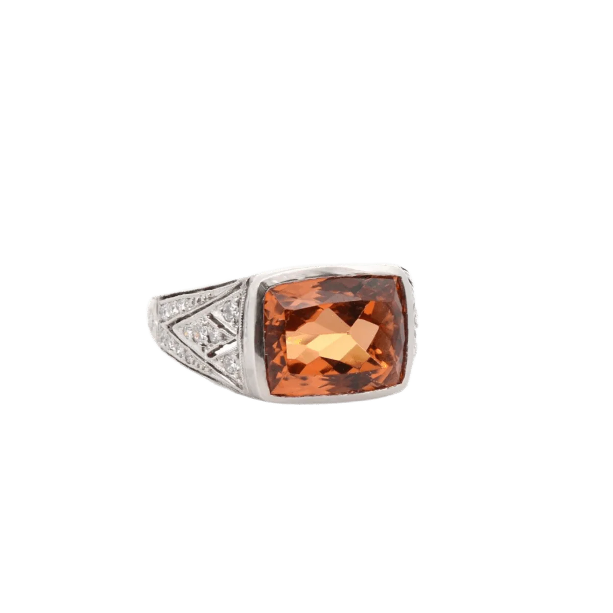 Bague en platine, topaze et diamants - Image 5