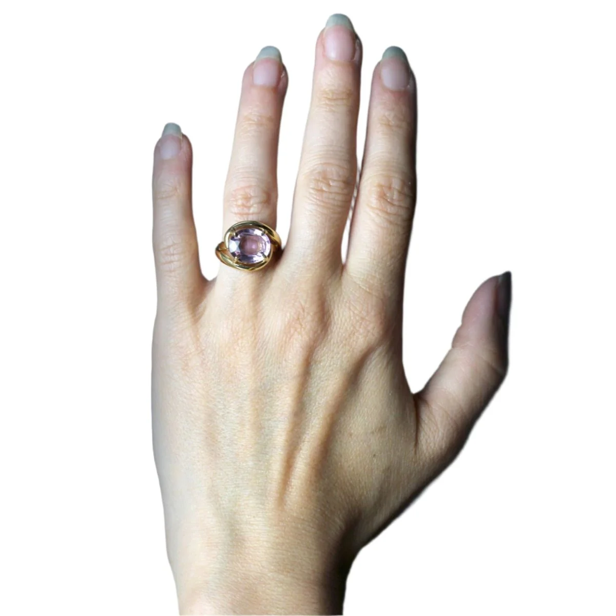 Bague Dôme en or jaune et améthyste - Image 2