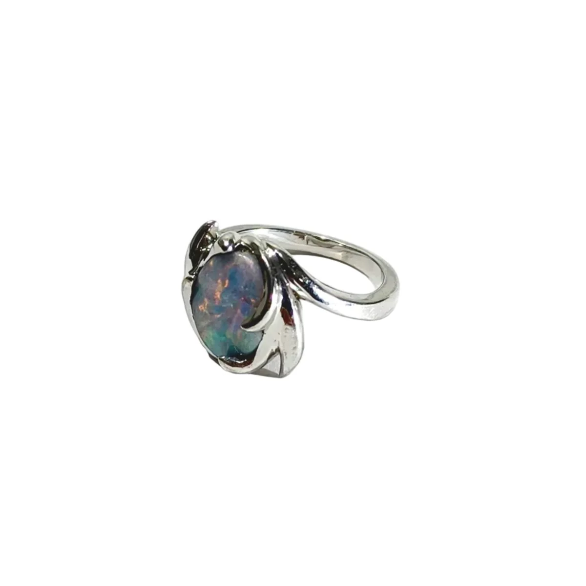 Bague Cocktail en or blanc et opale - Image 3