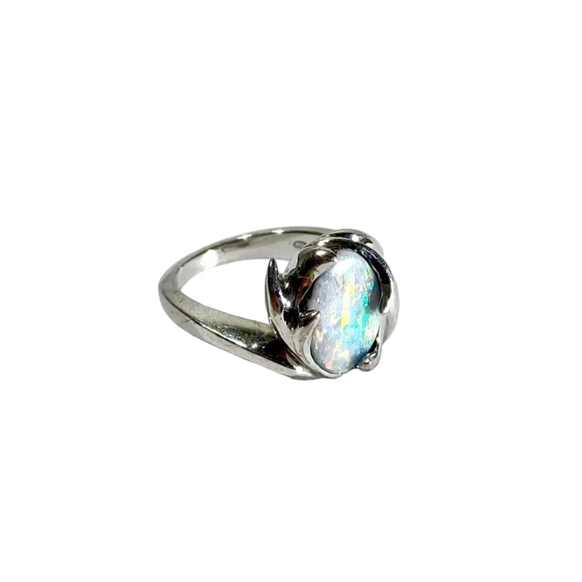 Bague Cocktail en or blanc et opale - Image 7