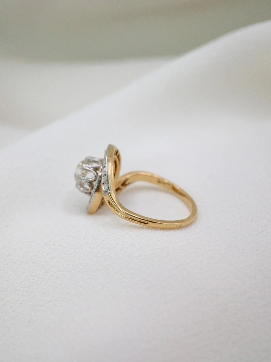 Bague tourbillon en or et diamant Old European Cut 0,9ct - Image 5