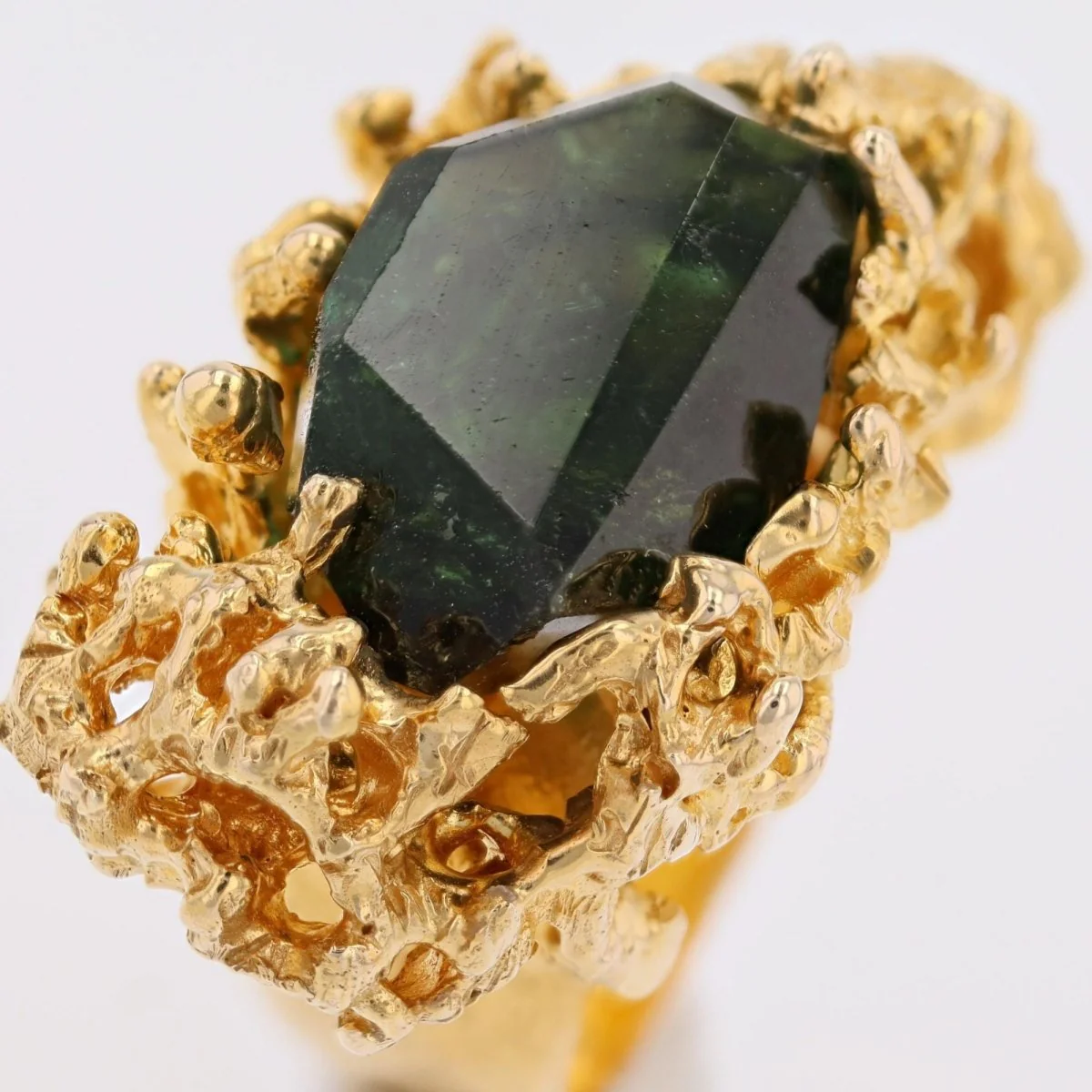 Bague tourmaline brute en or jaune - Image 9