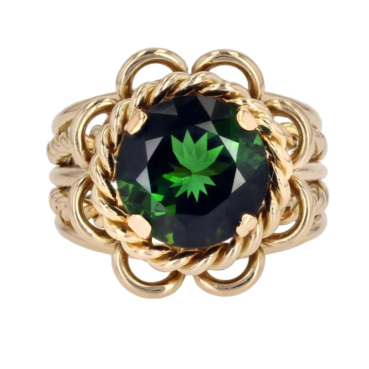Bague Cocktail en or jaune et tourmaline