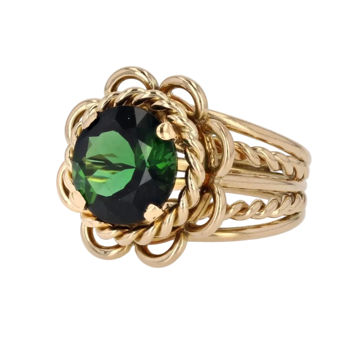 Bague Cocktail en or jaune et tourmaline - Image 3