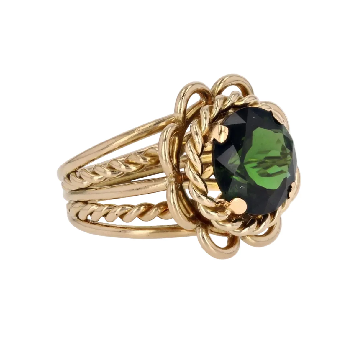 Bague Cocktail en or jaune et tourmaline - Image 5