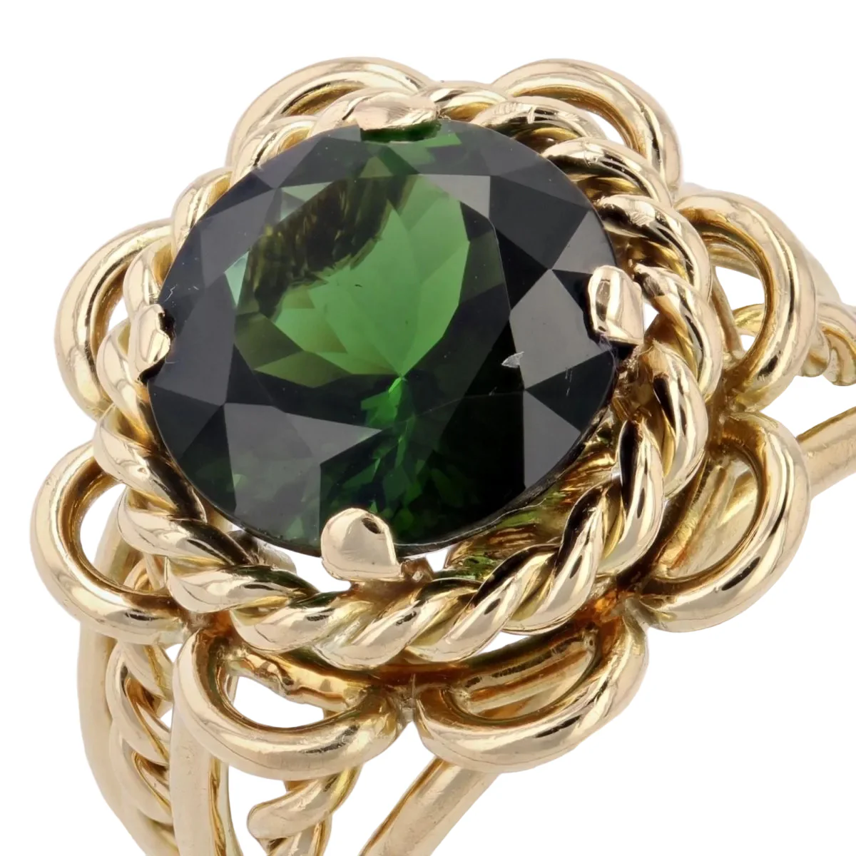 Bague Cocktail en or jaune et tourmaline - Image 7