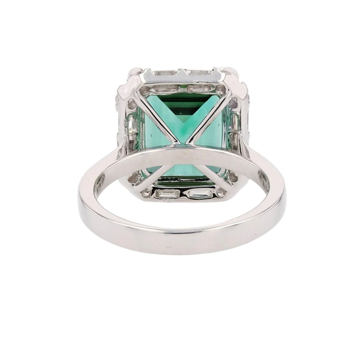 Bague Entourage en or blanc, tourmaline et diamants - Image 4