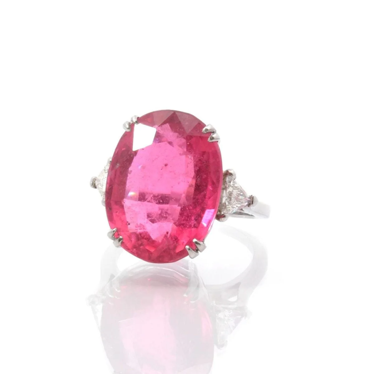 Bague Entourage en platine, tourmaline et diamants - Image 3