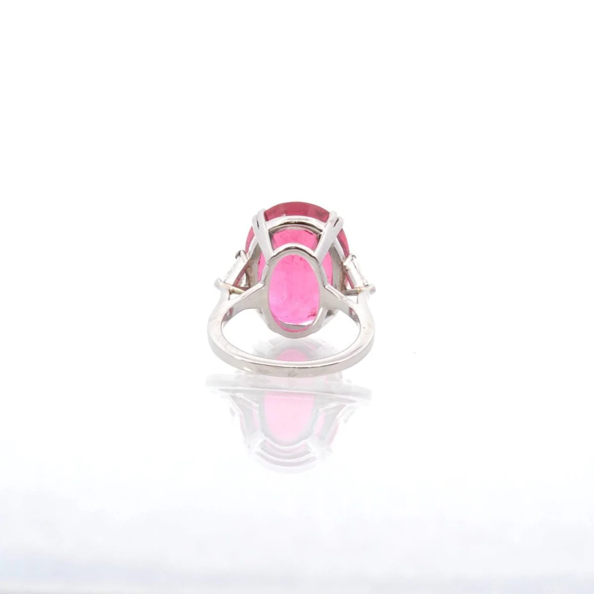 Bague Entourage en platine, tourmaline et diamants - Image 4