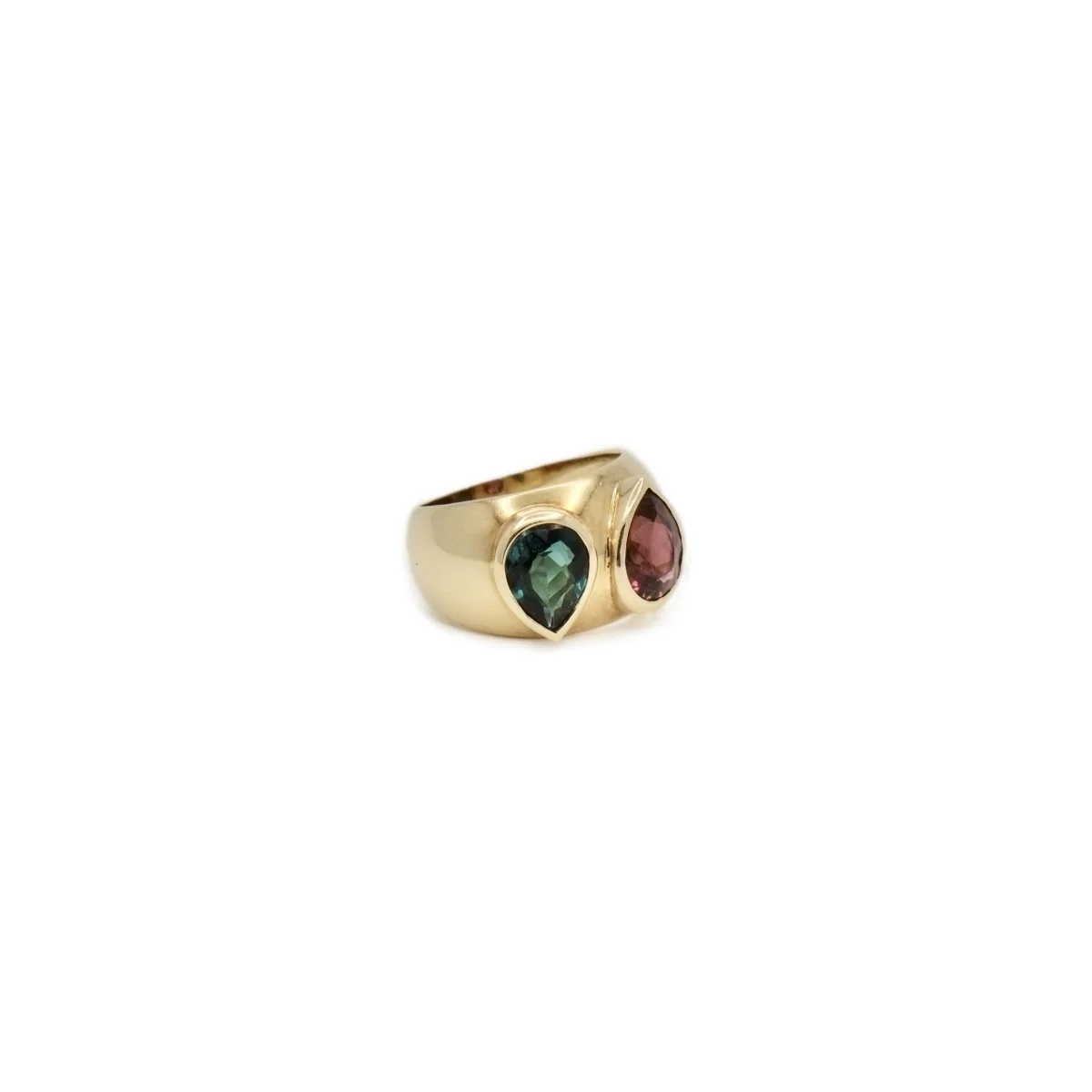 Bague tourmalines poires en or jaune - Image 3
