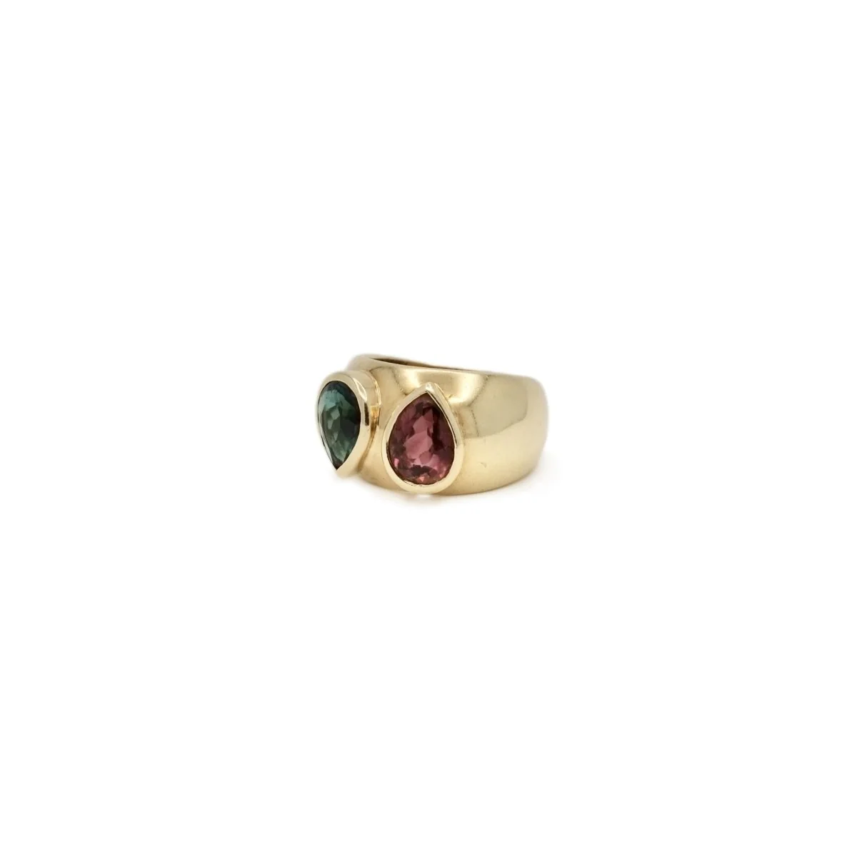 Bague tourmalines poires en or jaune - Image 4