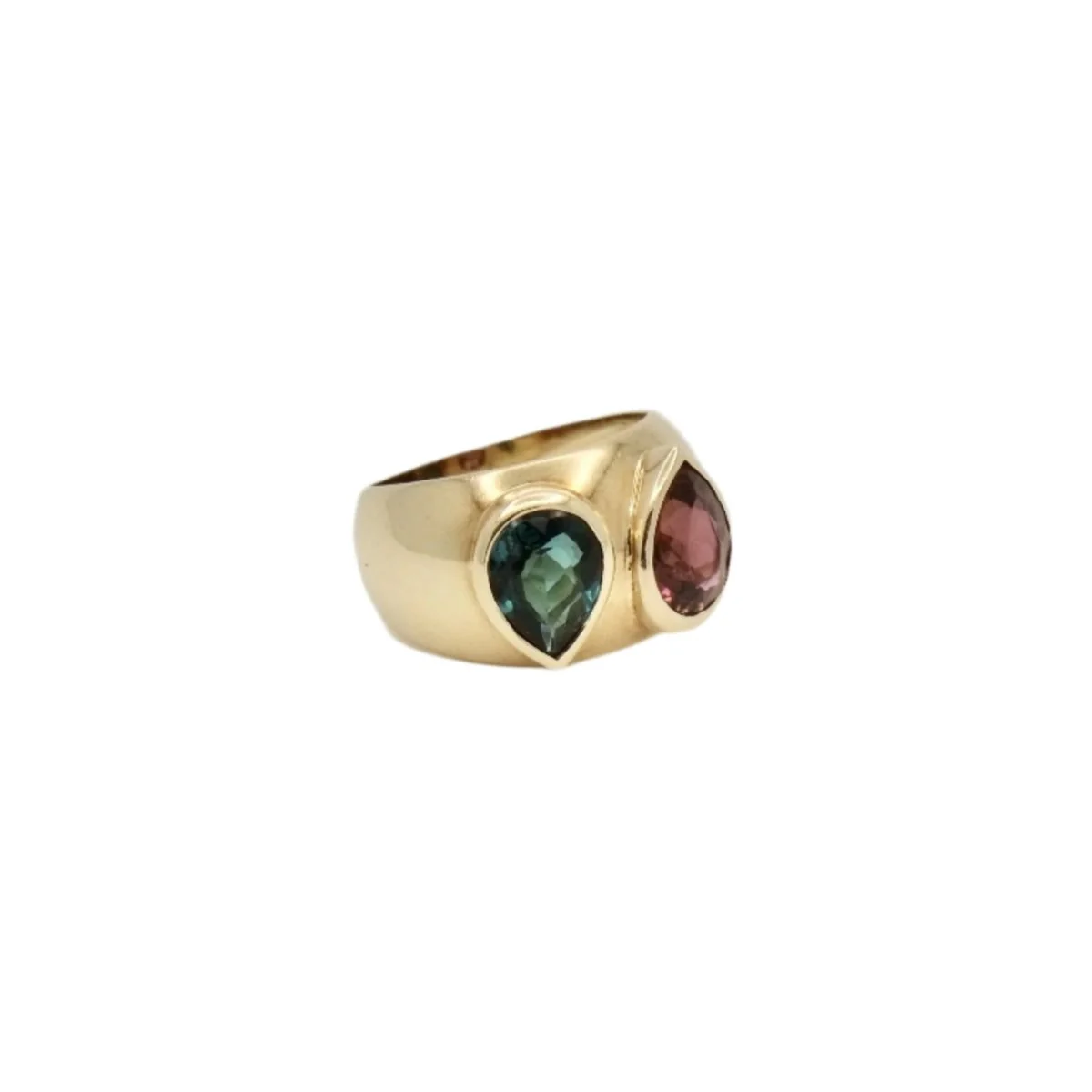 Bague en or jaune er tourmalines poires - Image 2