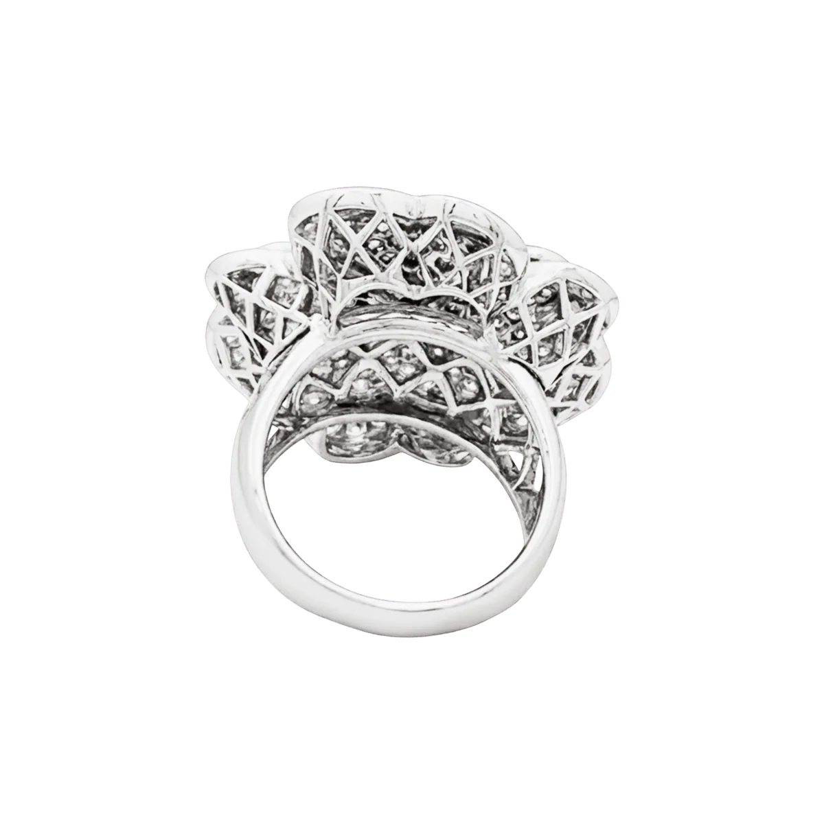 Bague Marguerite en or blanc et diamants - Image 4
