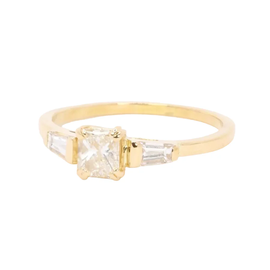 Bague Trilogie en or jaune et diamants - Image 3