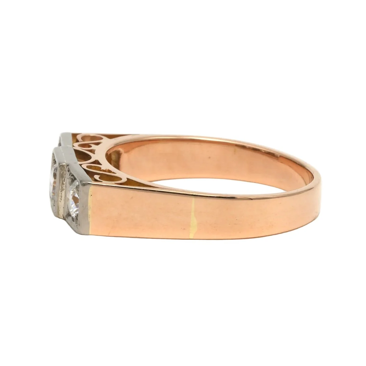 Bague Trilogie en or blanc, or jaune et diamants - Image 9