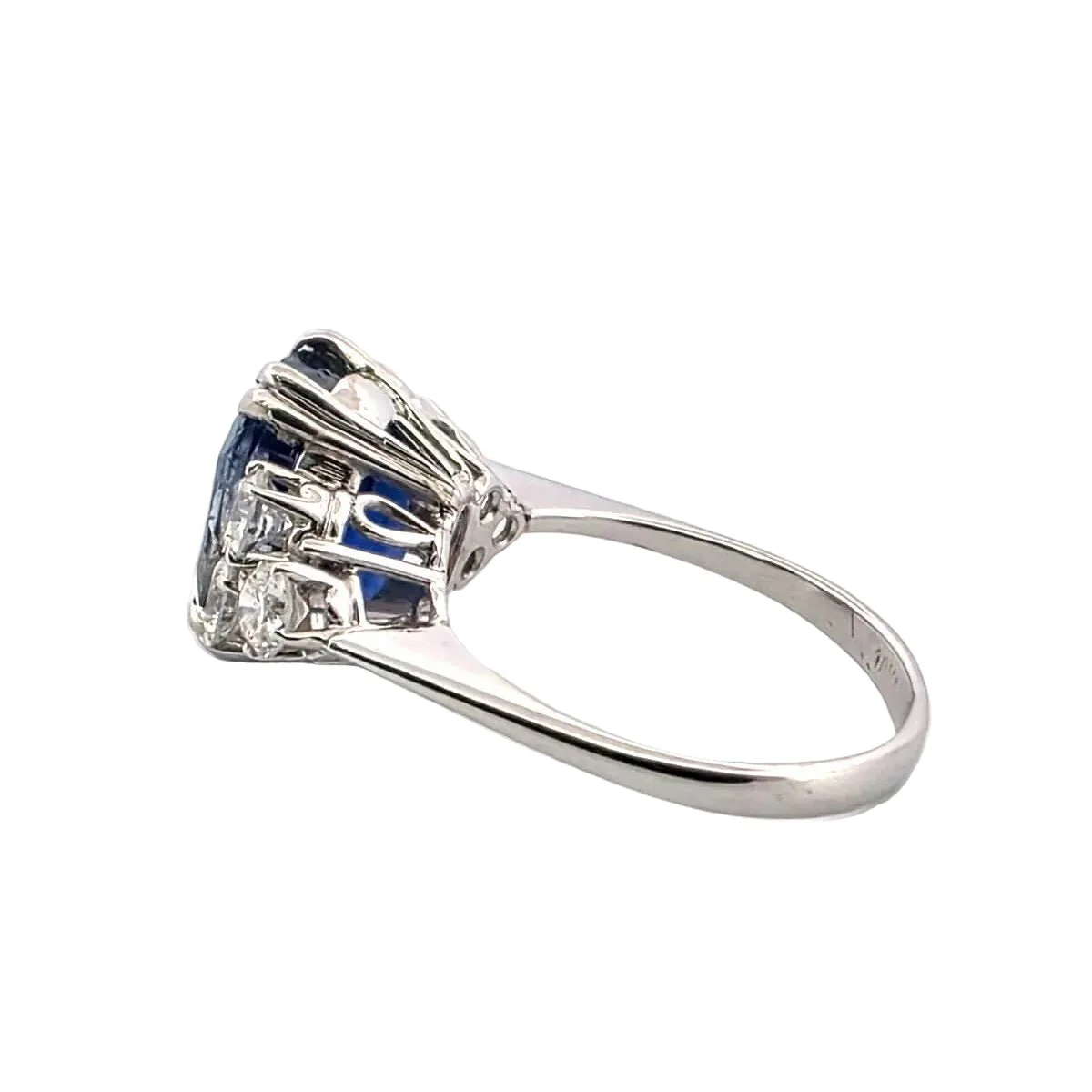 Bague Trilogie en or blanc, saphir et diamants - Image 4