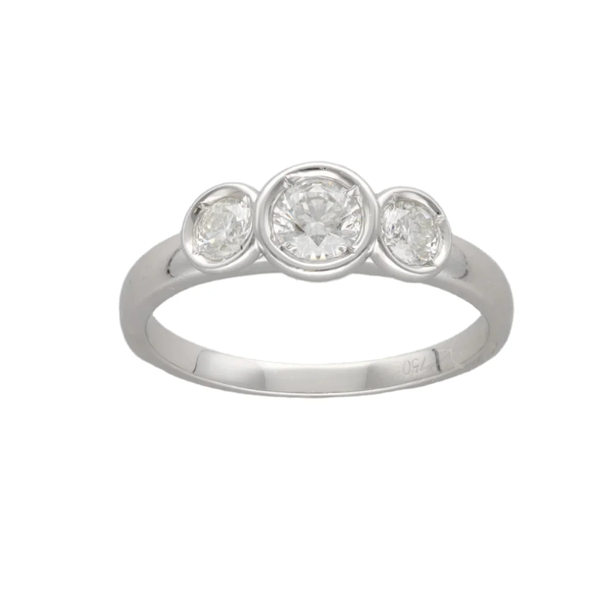 Bague en or gris et diamants