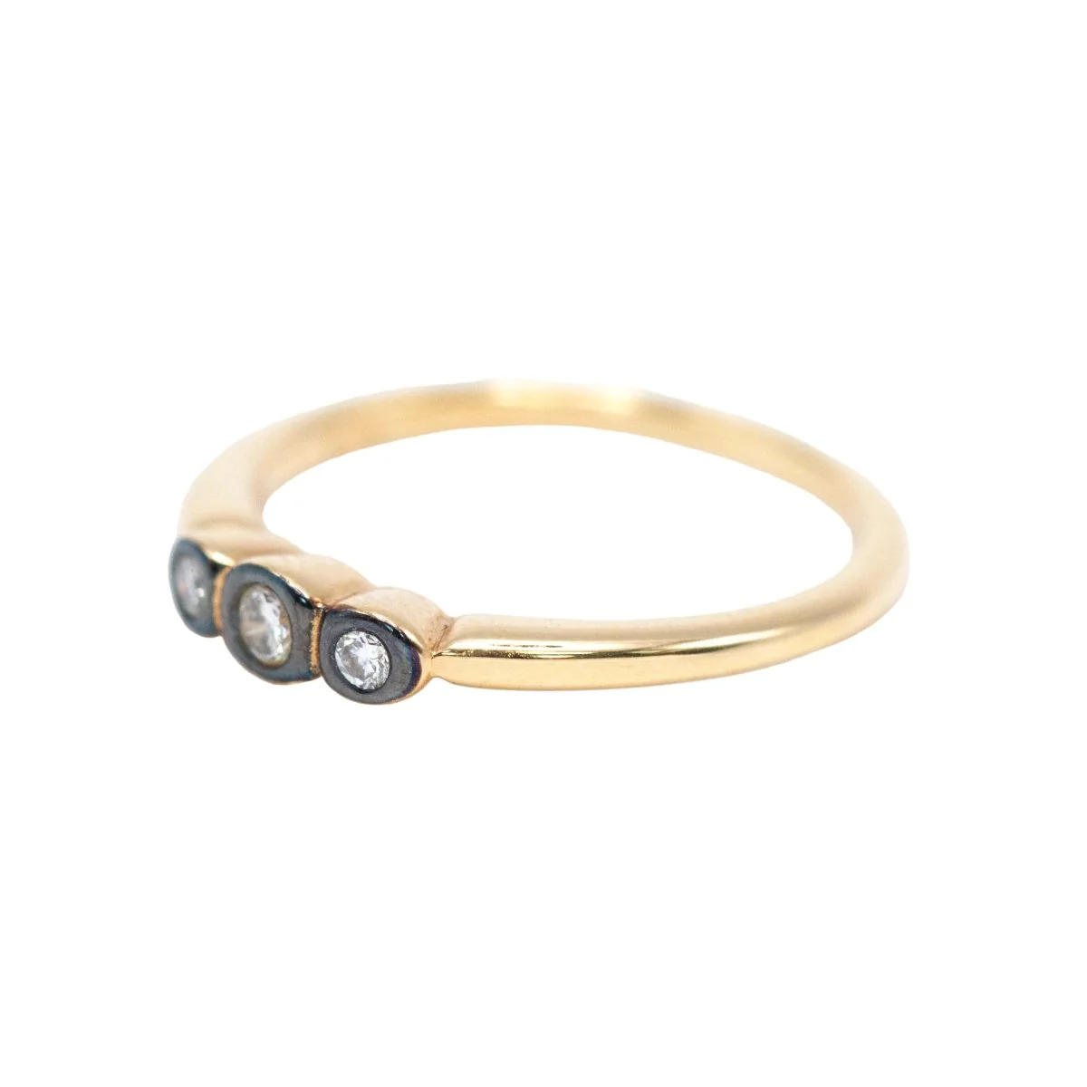 Bague Trilogie en or jaune et diamants - Image 2