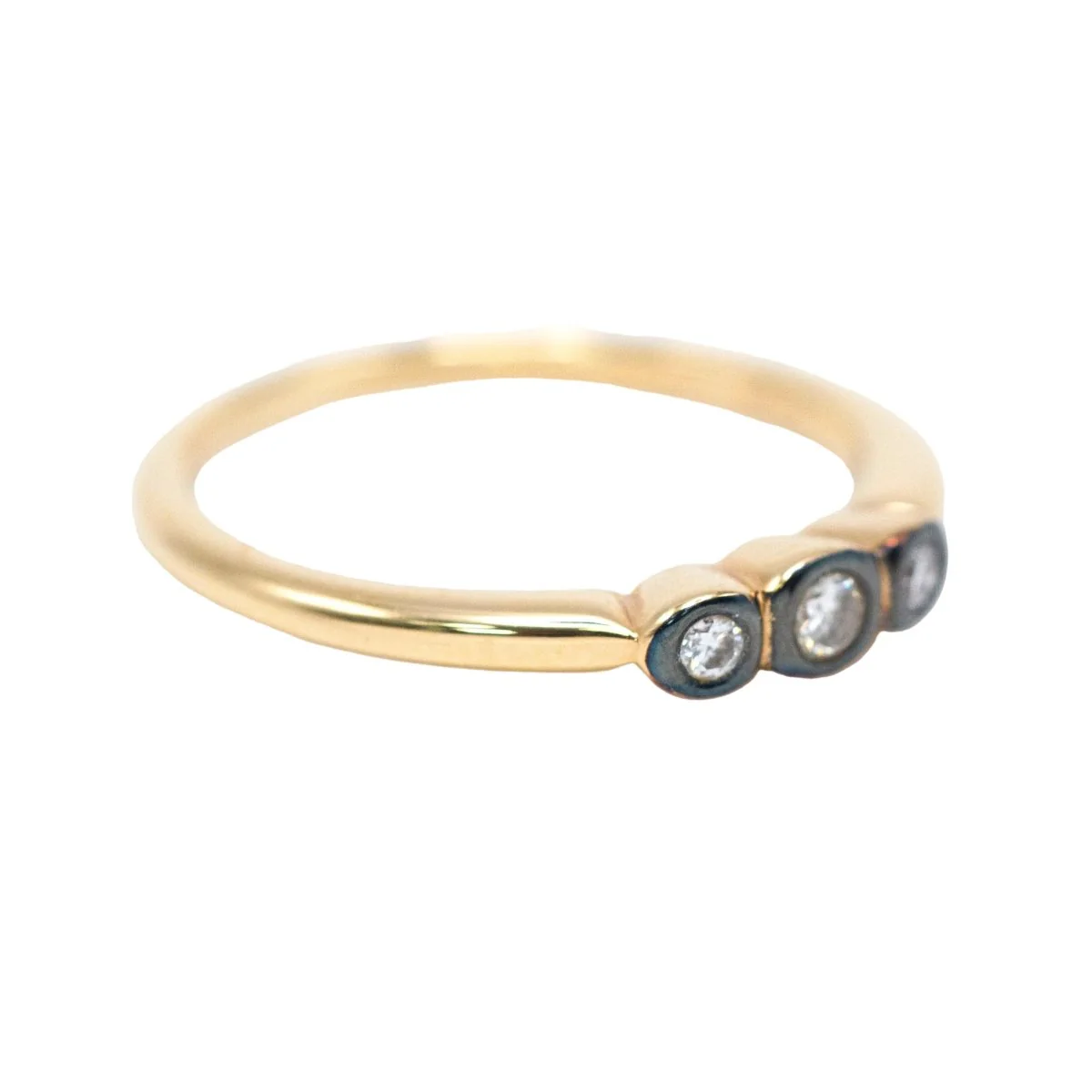 Bague Trilogie en or jaune et diamants - Image 4
