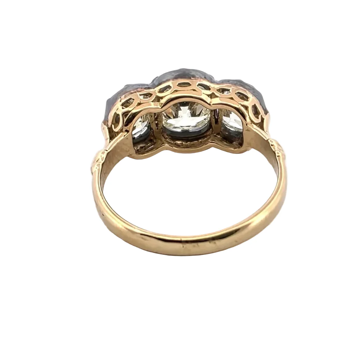 Bague Trilogie en or jaune et diamants - Image 4