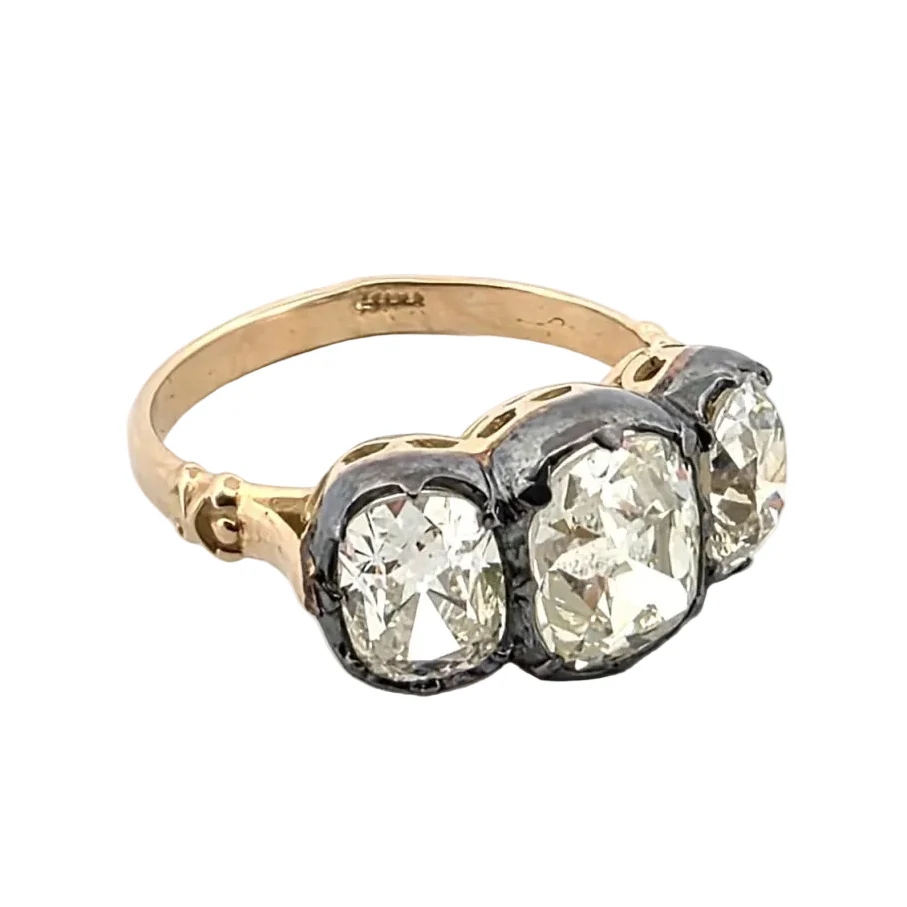Bague Trilogie en or jaune et diamants - Image 5