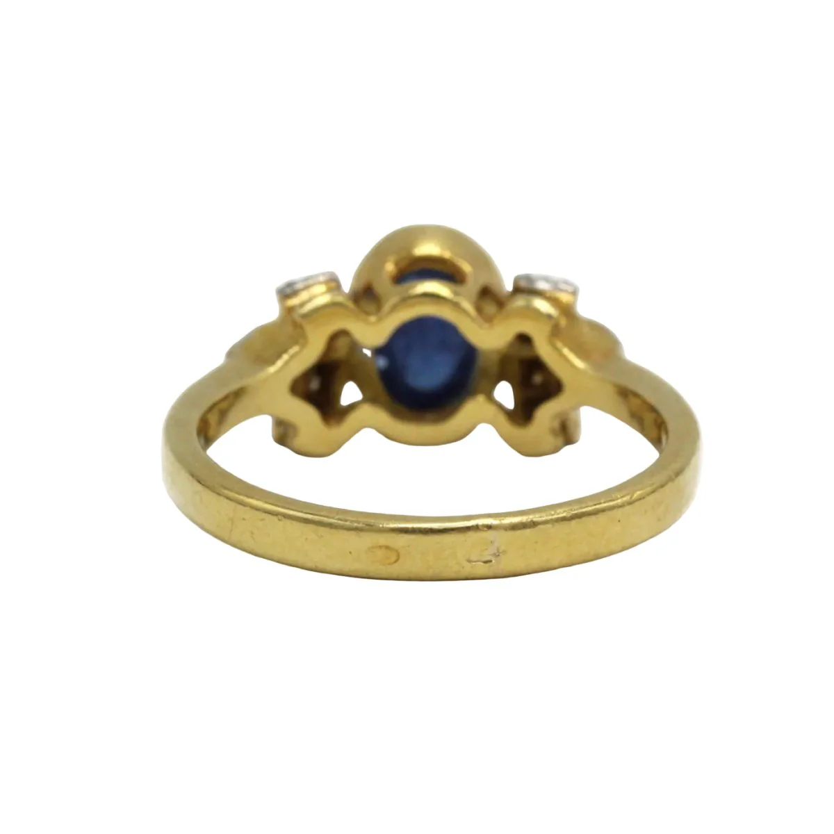 Bague Trilogie en or jaune, or blanc, saphir et diamants - Image 7