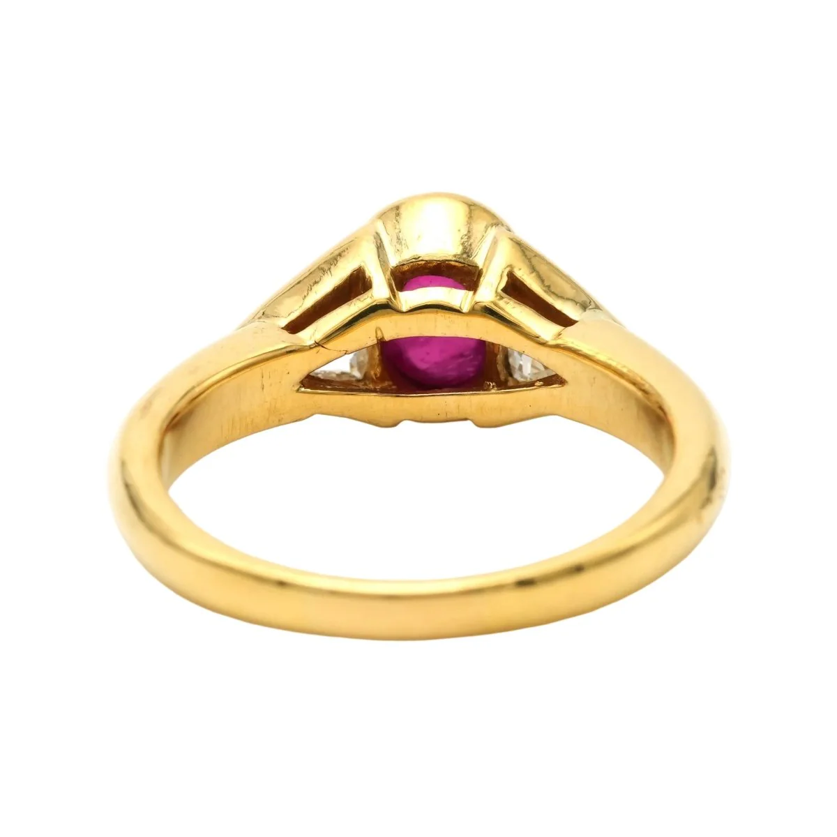 Bague Trilogie en or jaune, rubis et diamants - Image 12