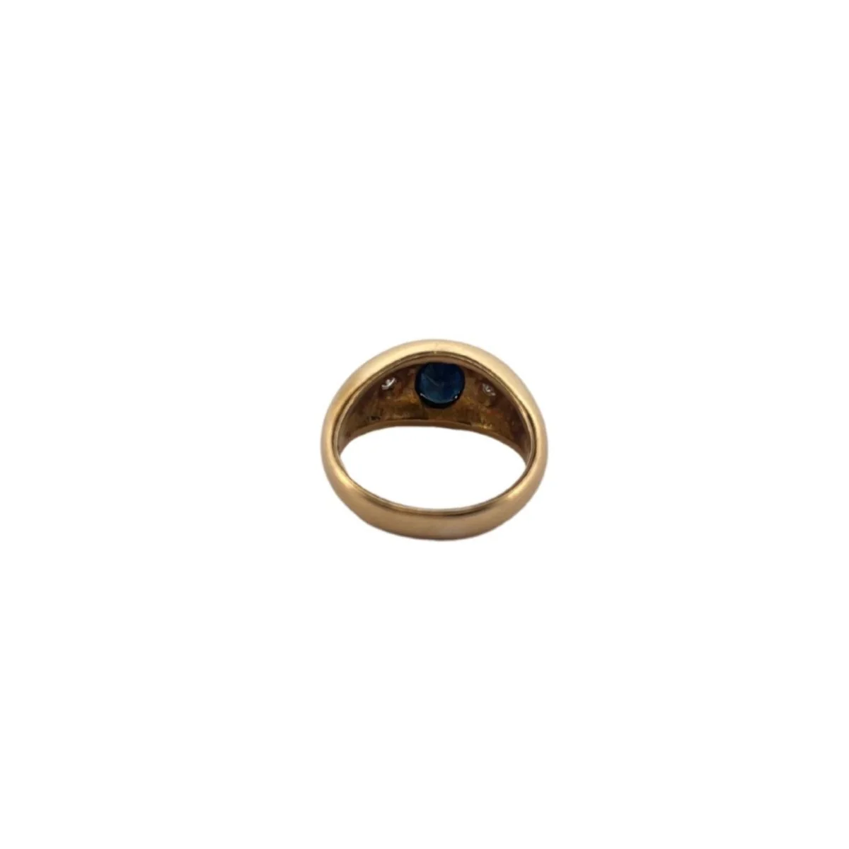 Bague Trilogie en or jaune saphir et diamants - Image 2