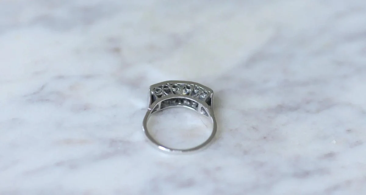 Bague Trilogie Diamants Art Déco - Image 6