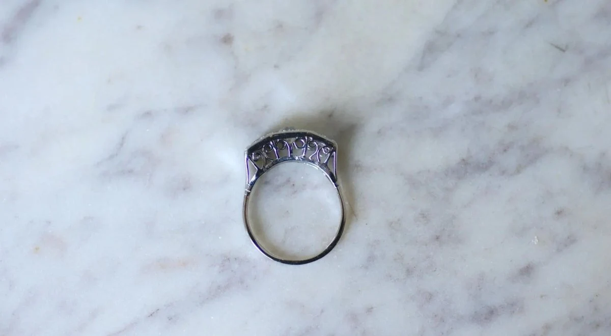 Bague Trilogie Diamants Art Déco - Image 9