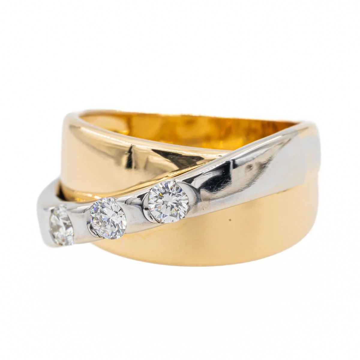 Bague Trilogie en deux ors et diamants - Image 3