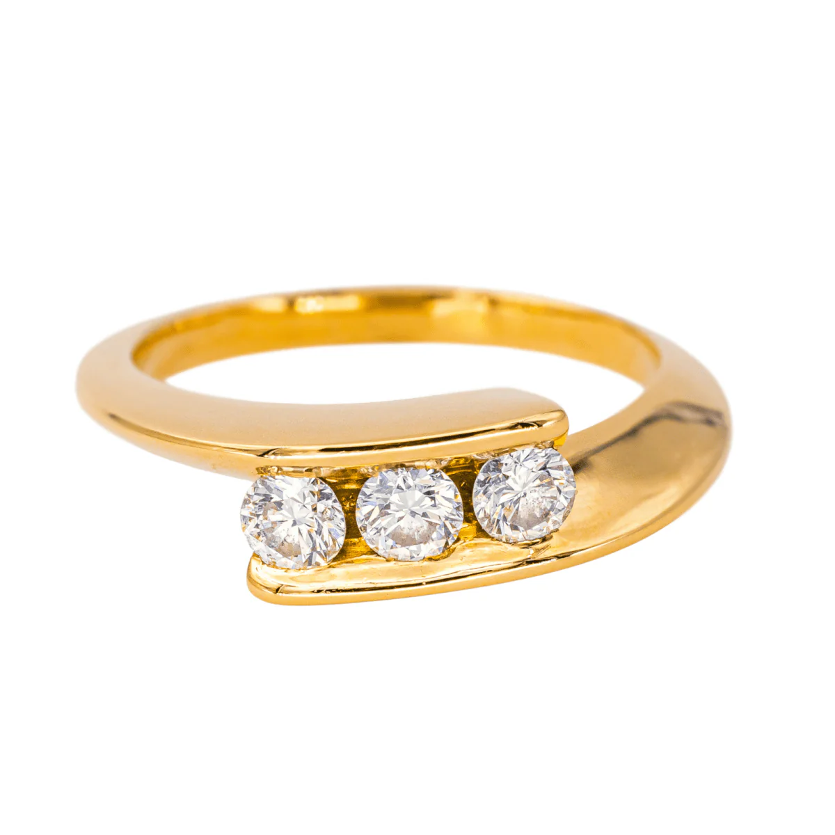 Bague Trilogie en or jaune et diamants