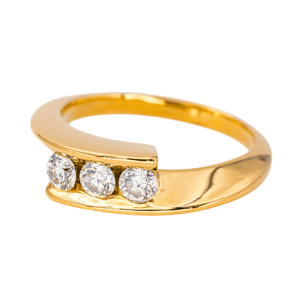 Bague Trilogie en or jaune et diamants - Image 2