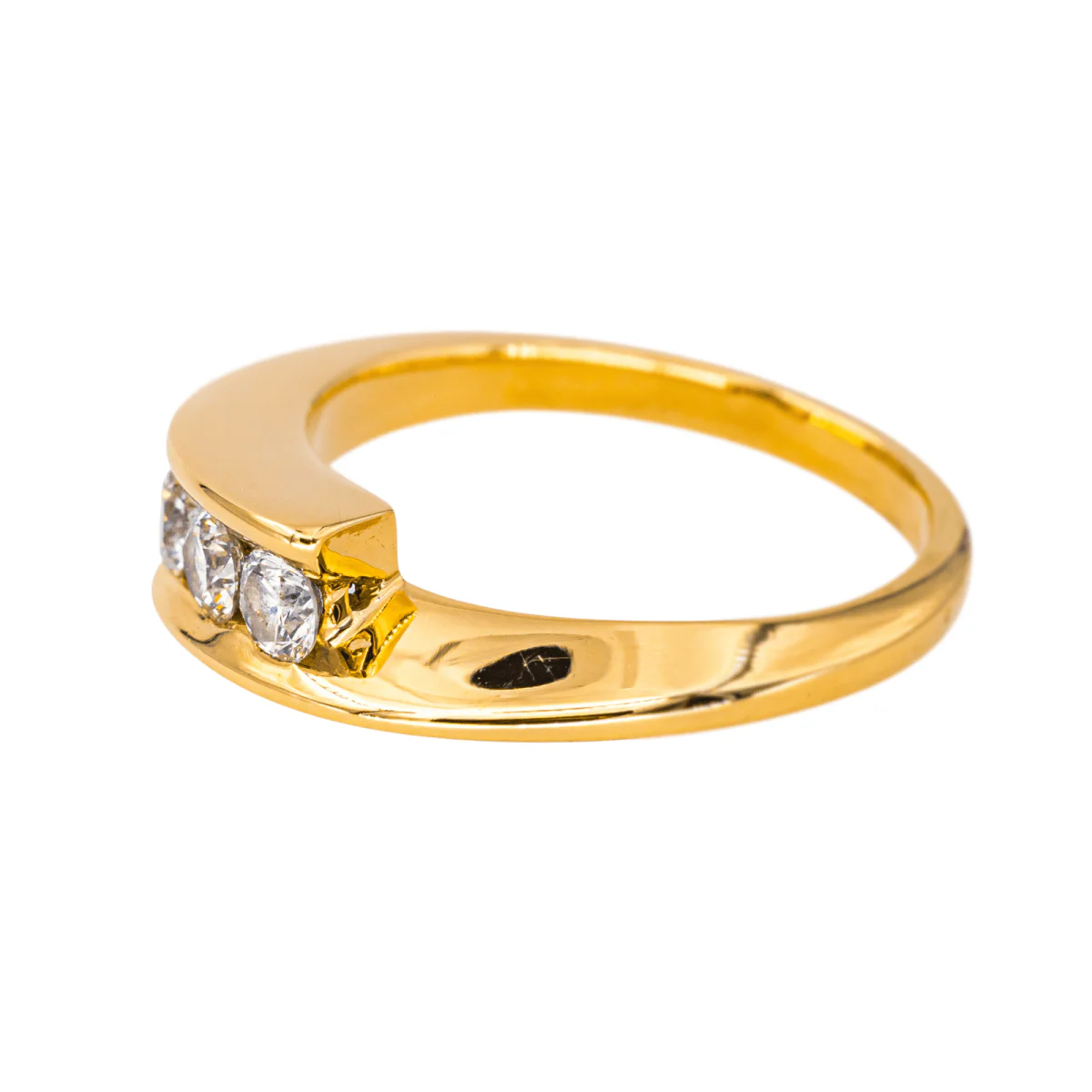 Bague Trilogie en or jaune et diamants - Image 3