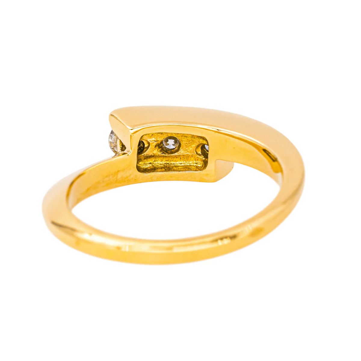 Bague Trilogie en or jaune et diamants - Image 4