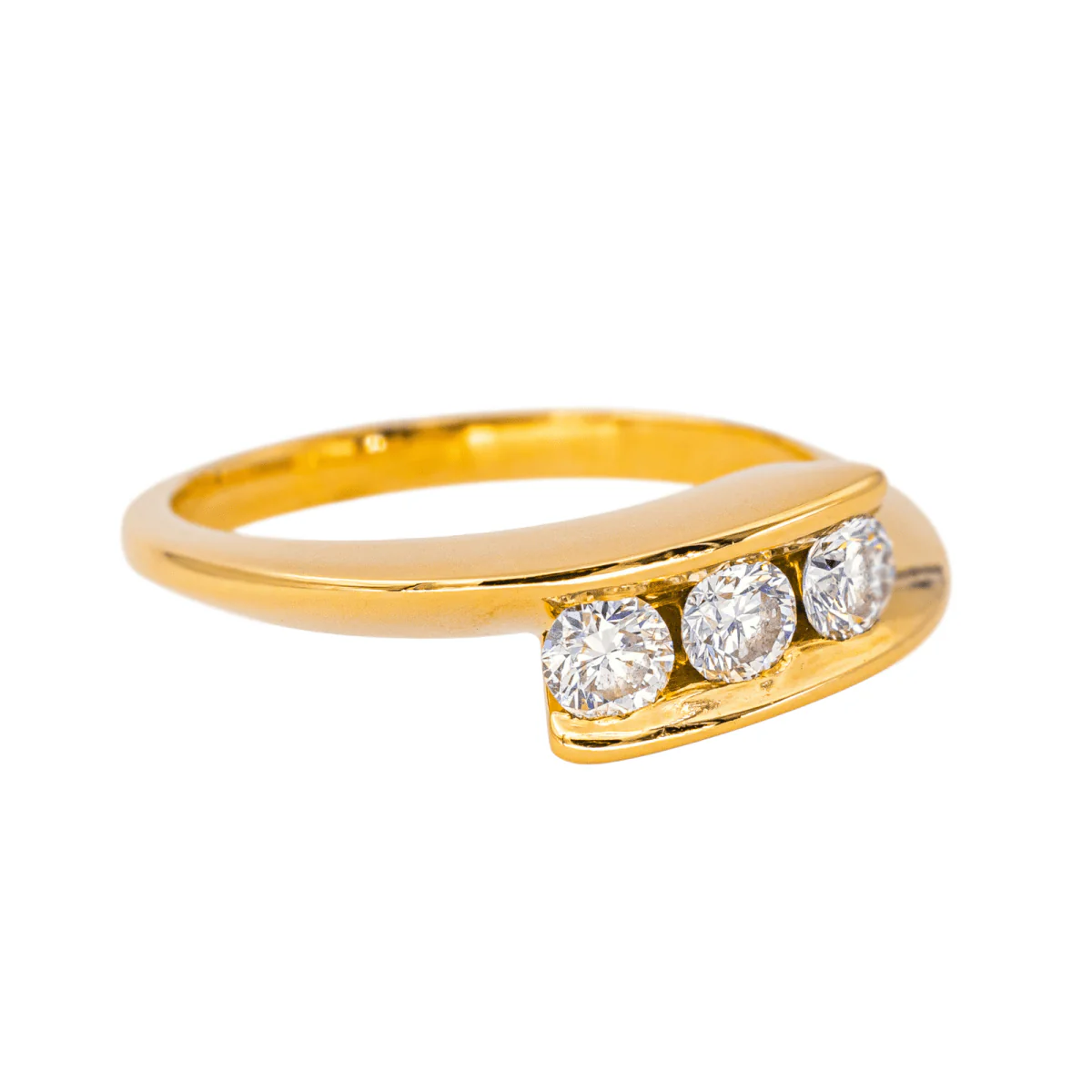 Bague Trilogie en or jaune et diamants - Image 5