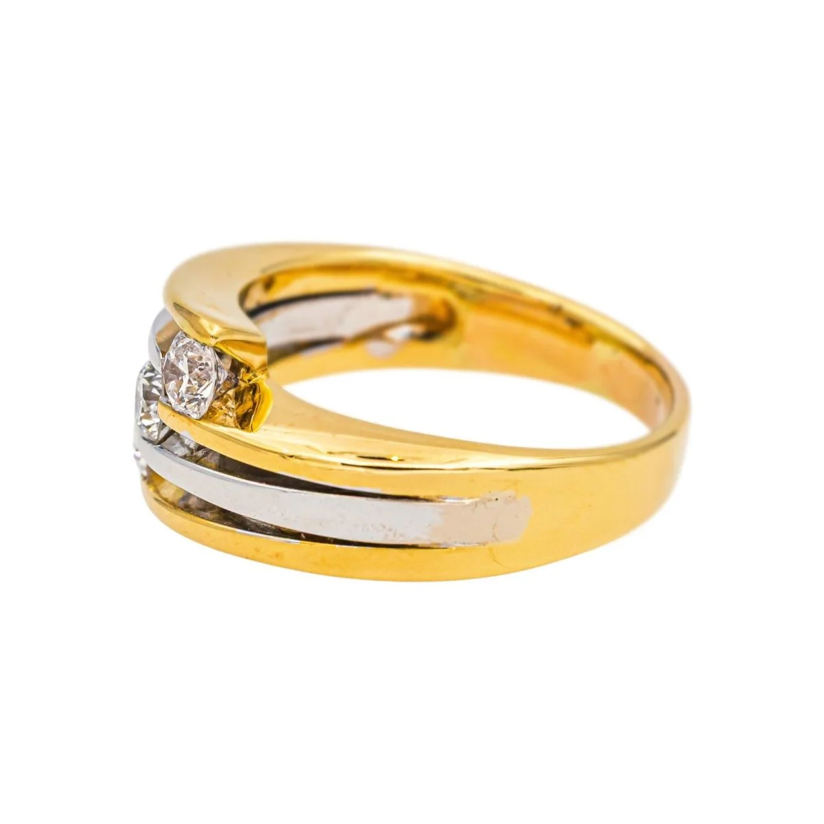 Bague Trilogie en or jaune, or blanc et diamants - Image 4