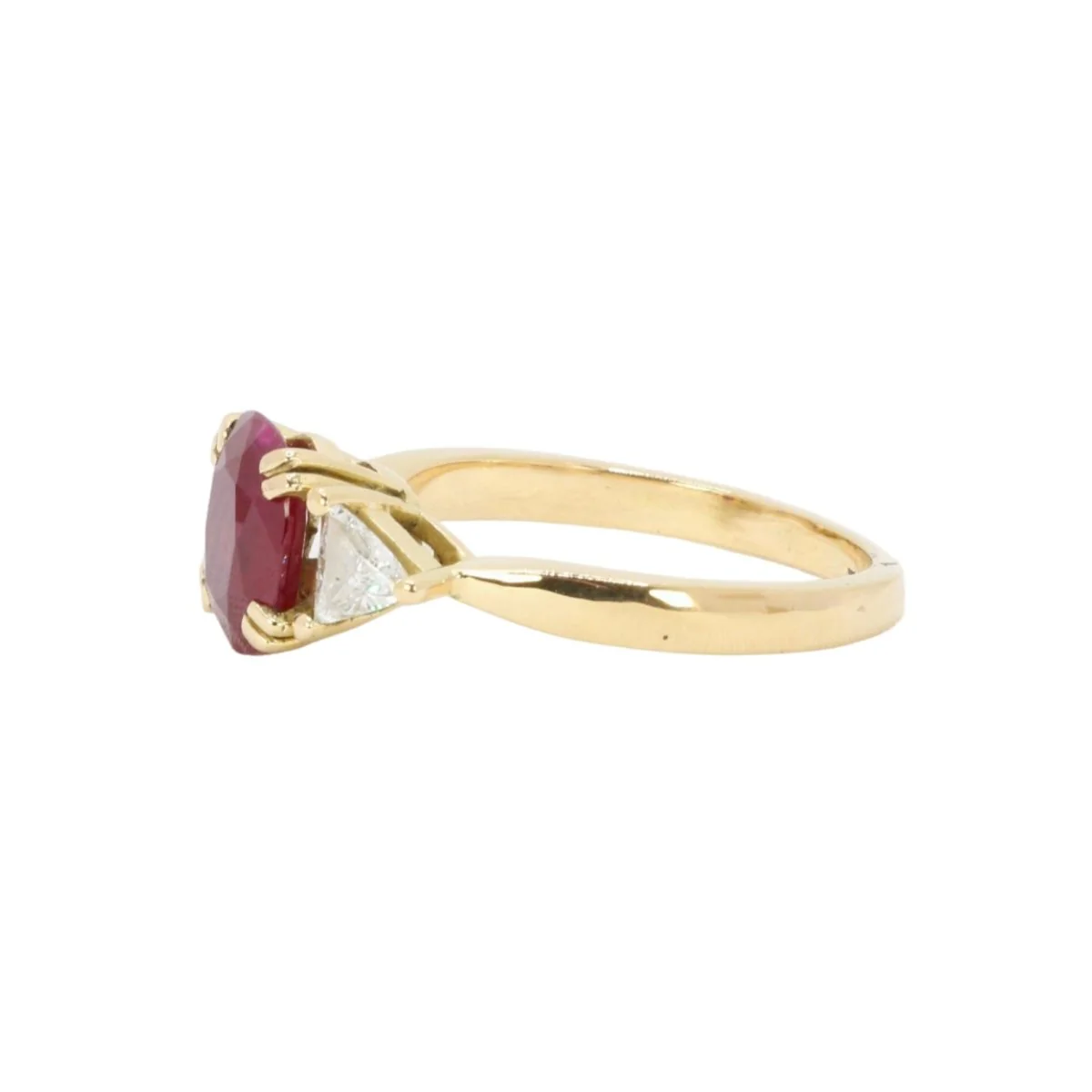 Bague Trilogie en or jaune, rubis et diamants - Image 3
