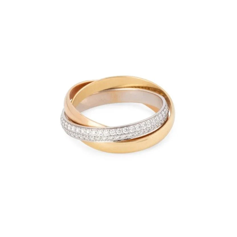 Bague Trinity CARTIER trois ors et diamants