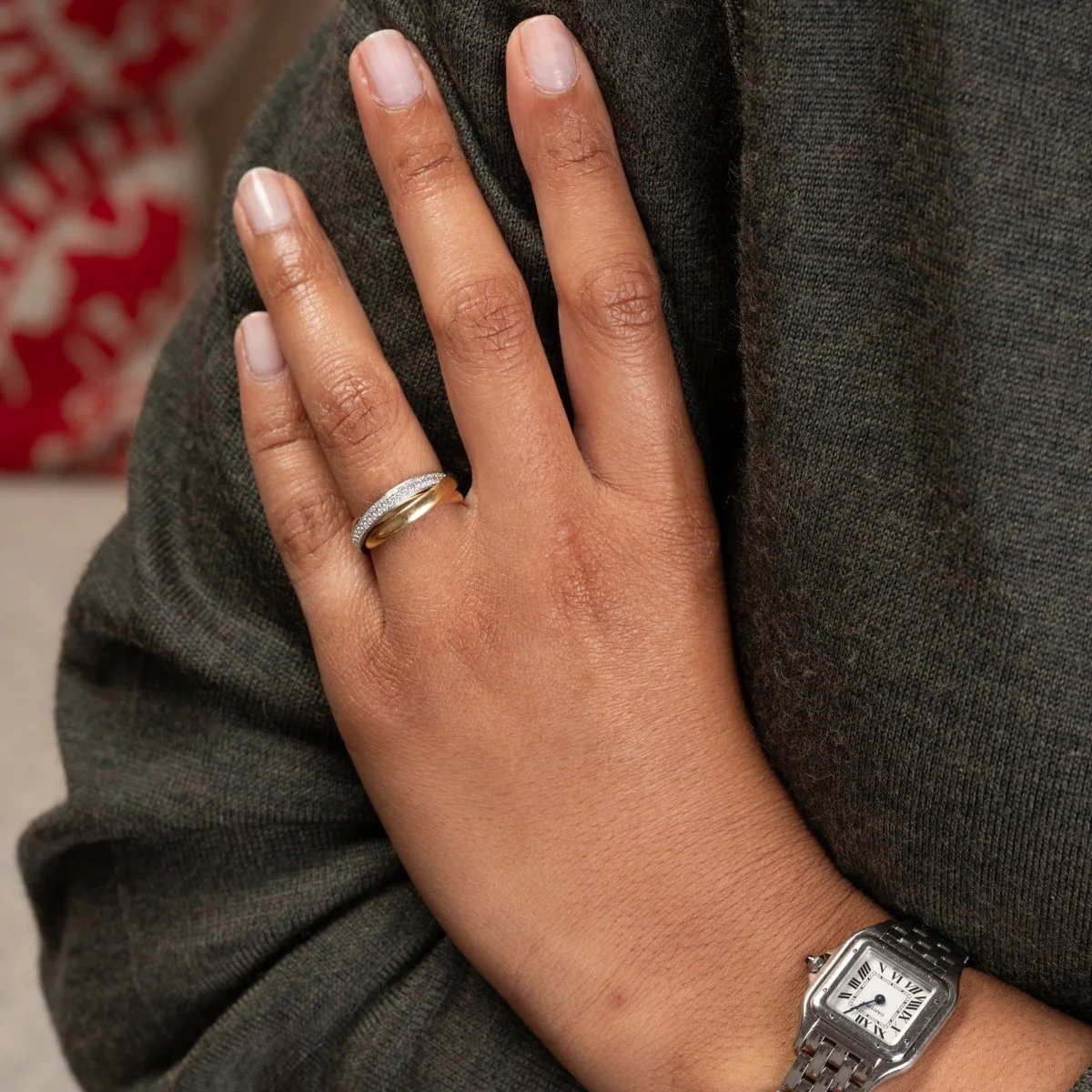 Bague Trinity CARTIER trois ors et diamants - Image 2