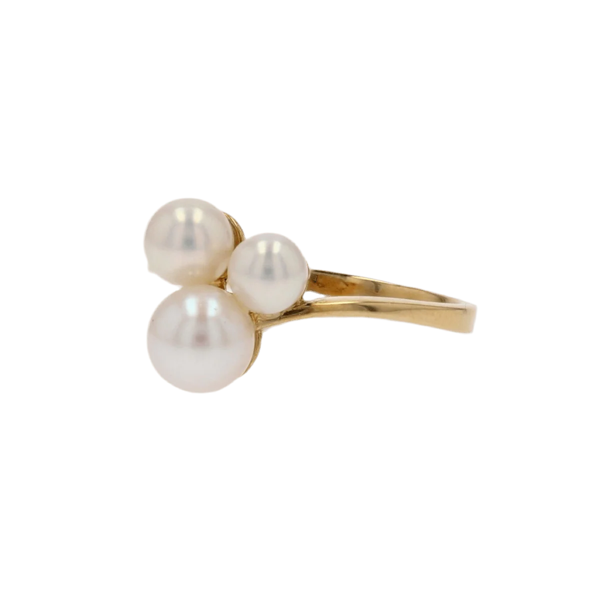 Bague Trilogie en or jaune et perles - Image 3