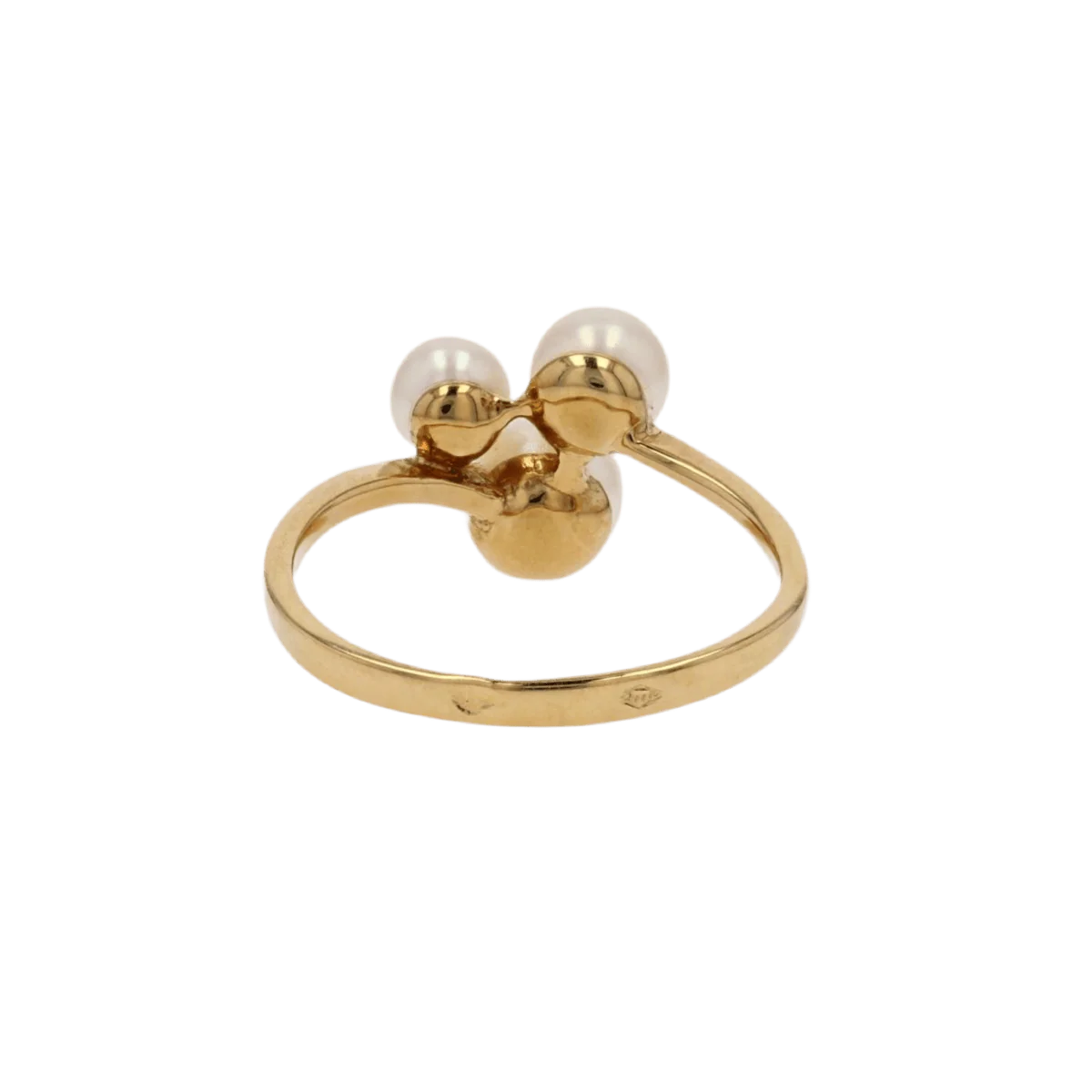 Bague Trilogie en or jaune et perles - Image 4