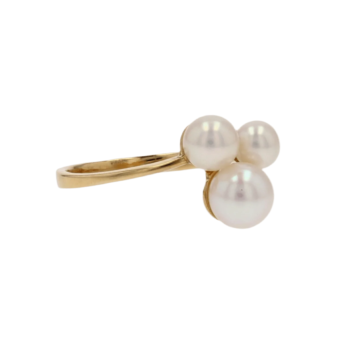 Bague Trilogie en or jaune et perles - Image 5