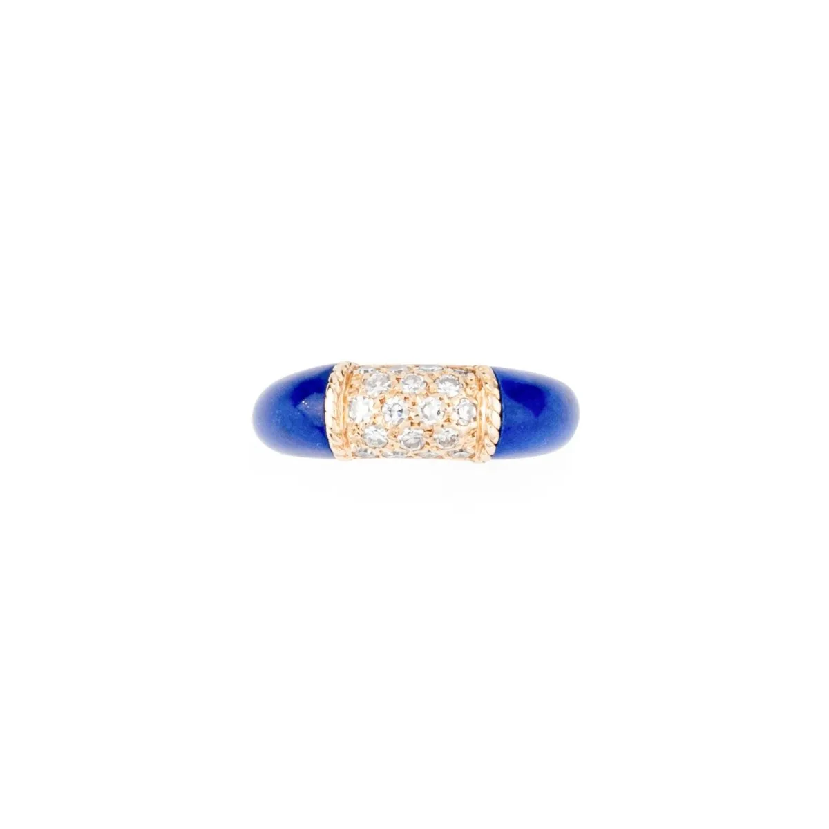 Bague Jonc VAN CLEEF & ARPELS "Philippine" en or jaune, lapis-lazuli et diamants - Image 2