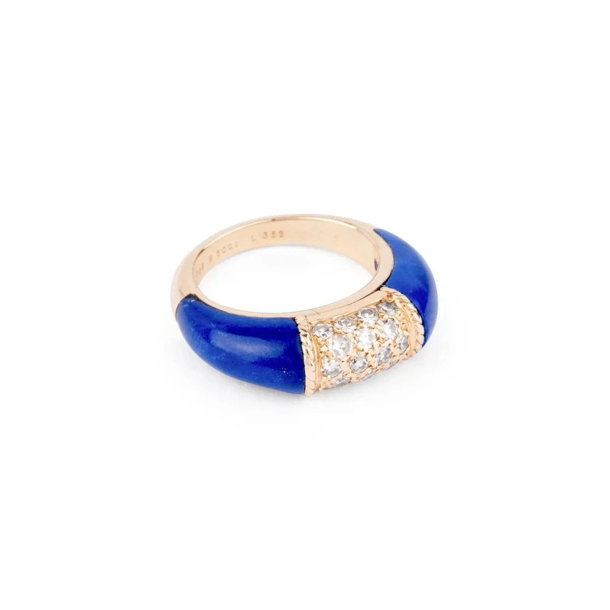 Bague Jonc VAN CLEEF & ARPELS "Philippine" en or jaune, lapis-lazuli et diamants - Image 4